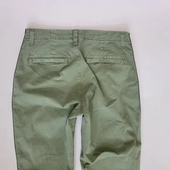 L'Agence Jem Brigade Denim Cropped Trouser Side Stripe Pant, Green - Picture 5 of 13